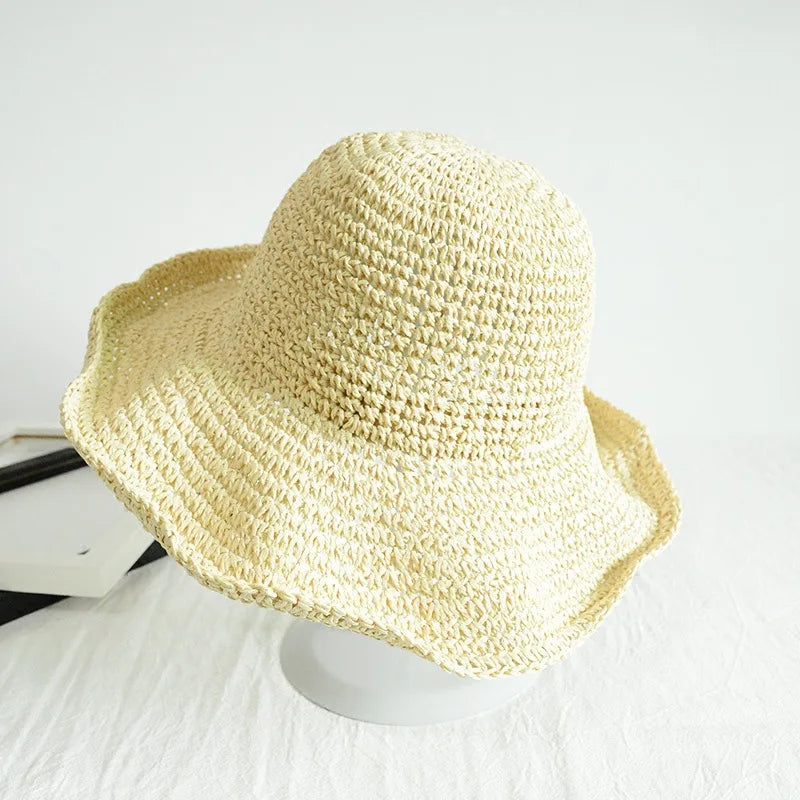 Women’s Wide Brim Sun Hat – Floppy Straw Bucket Hat for Summer