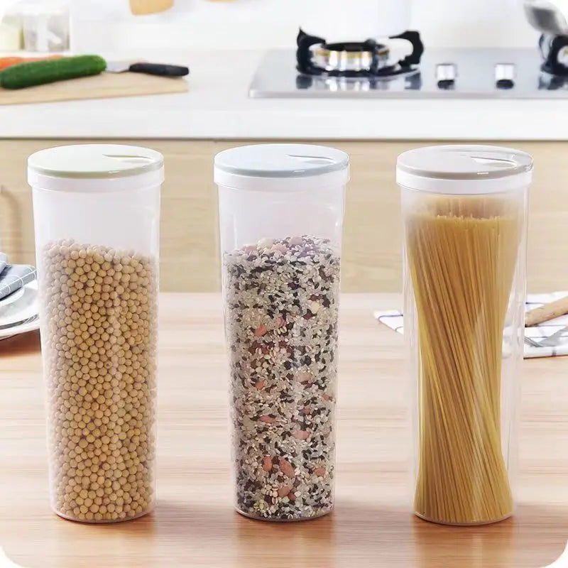 Noodle Storage Can – Food-Grade Plastic, Quantitative Divider, Kitchen Organizer