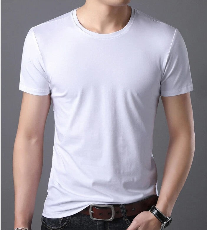 Men's Fashion Cotton Tshirt– Unisex, Short Sleeve, Casual, Solid Color, O-Neck