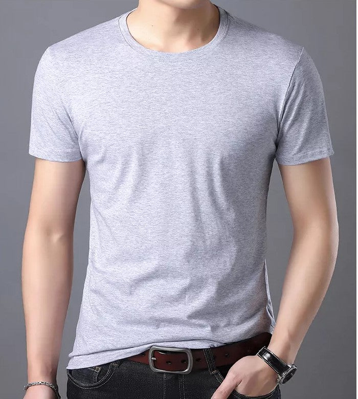 Men's Fashion Cotton Tshirt– Unisex, Short Sleeve, Casual, Solid Color, O-Neck